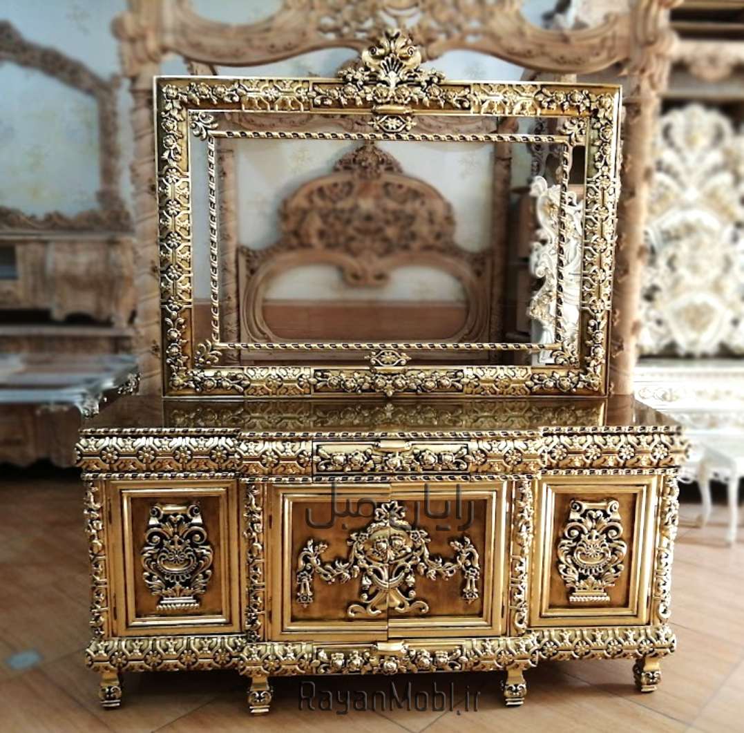 بوفه کنسول چوبی سلطنتی گلستان