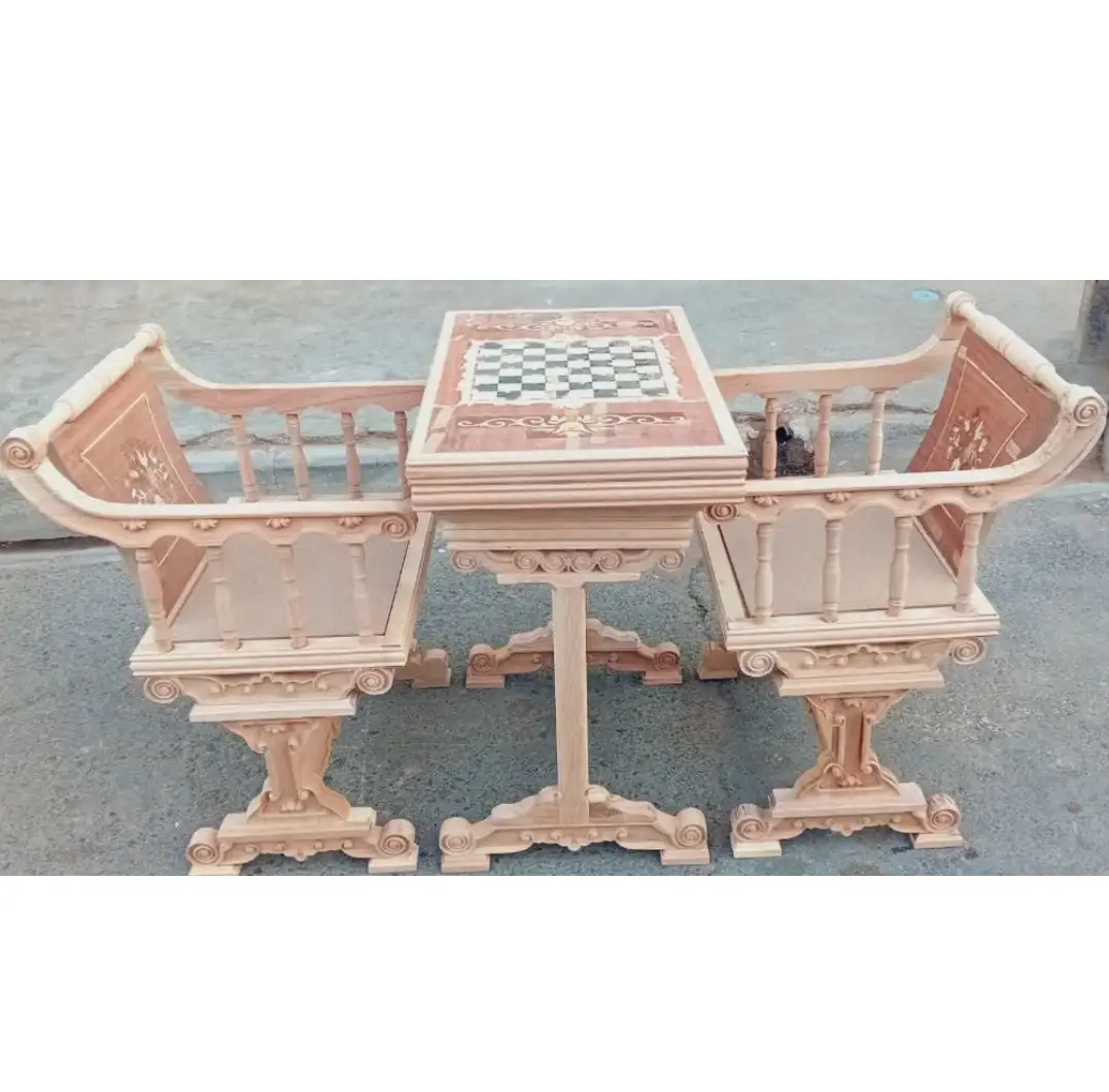 میز شطرنج چوبی خام