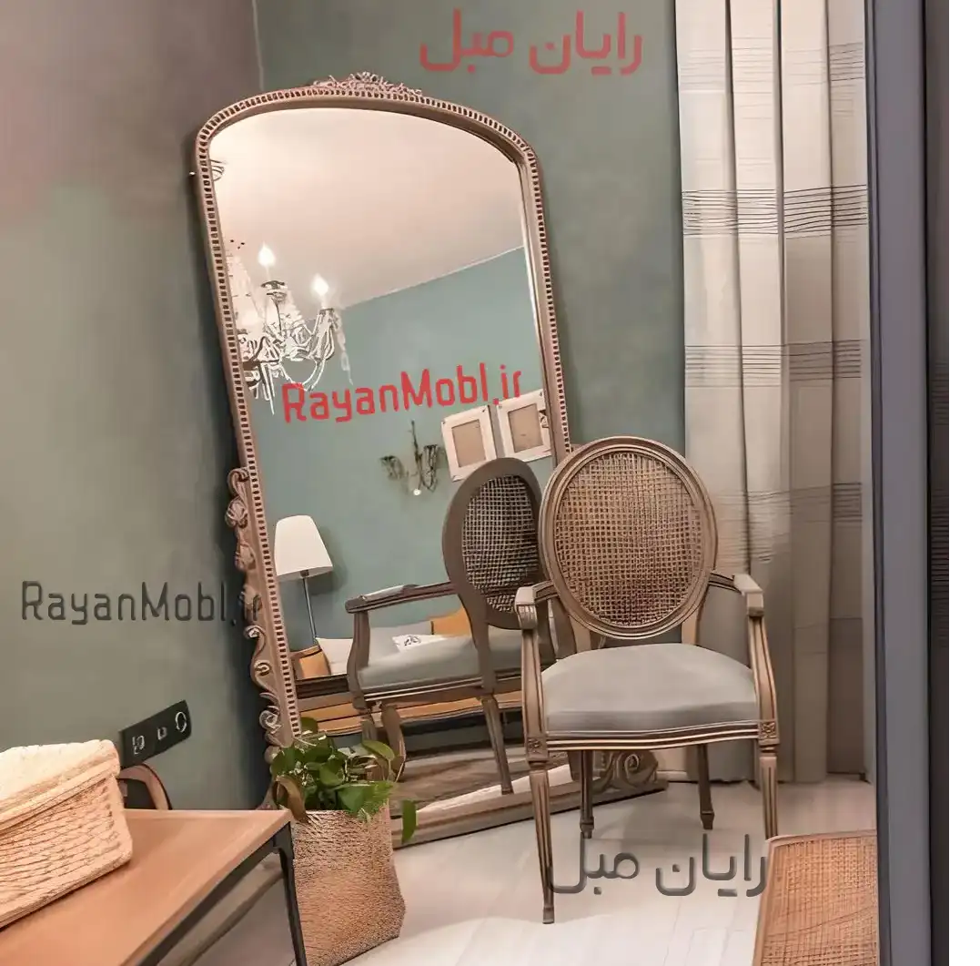 آینه قدی منبت کاری شده چوبی